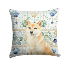 Load image into Gallery viewer, Cream Shiba Inu Coastal Sea Glass Throw Pillow