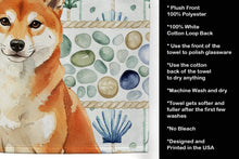 Load image into Gallery viewer, Red Shiba Inu Coastal Sea Glass Kitchen Towel