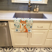 Load image into Gallery viewer, Red Shiba Inu Coastal Sea Glass Kitchen Towel