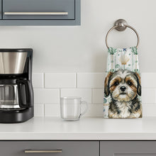 Load image into Gallery viewer, Brindle Shih Tzu Coastal Sea Glass Kitchen Towel