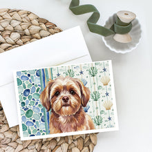 Load image into Gallery viewer, Liver Shih Tzu Coastal Sea Glass Greeting Cards Pack of 8