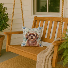 Load image into Gallery viewer, Liver Shih Tzu Coastal Sea Glass Throw Pillow