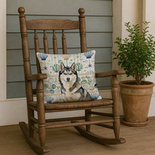 Load image into Gallery viewer, Agouti Siberian Husky Coastal Sea Glass Throw Pillow