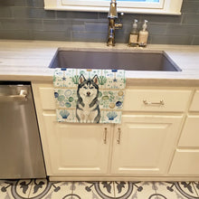 Load image into Gallery viewer, Siberian Husky Coastal Sea Glass Kitchen Towel