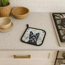 Load image into Gallery viewer, Black Skye Terrier Coastal Sea Glass Pair of Pot Holders