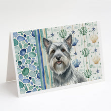 Load image into Gallery viewer, Gray Skye Terrier Coastal Sea Glass Greeting Cards Pack of 8