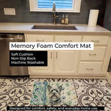 Load image into Gallery viewer, Gray Skye Terrier Coastal Sea Glass Memory Foam Kitchen Mat