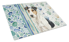 Load image into Gallery viewer, Smooth Fox Terrier Coastal Sea Glass Glass Cutting Board