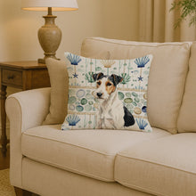 Load image into Gallery viewer, Smooth Fox Terrier Coastal Sea Glass Throw Pillow