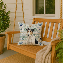 Load image into Gallery viewer, Smooth Fox Terrier Coastal Sea Glass Throw Pillow