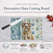 Load image into Gallery viewer, Spinone Italiano Coastal Sea Glass Glass Cutting Board