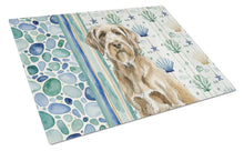 Load image into Gallery viewer, Spinone Italiano Coastal Sea Glass Glass Cutting Board