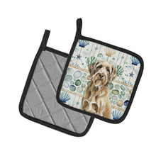 Load image into Gallery viewer, Spinone Italiano Coastal Sea Glass Pair of Pot Holders