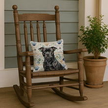 Load image into Gallery viewer, Black Staffordshire Bull Terrier Coastal Sea Glass Throw Pillow