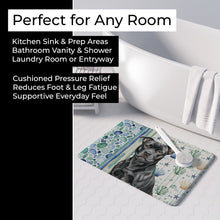 Load image into Gallery viewer, Black Staffordshire Bull Terrier Coastal Sea Glass Memory Foam Kitchen Mat