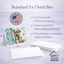 Load image into Gallery viewer, Brindle Staffordshire Bull Terrier Coastal Sea Glass Greeting Cards Pack of 8