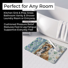 Load image into Gallery viewer, Brindle Staffordshire Bull Terrier Coastal Sea Glass Memory Foam Kitchen Mat