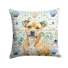 Load image into Gallery viewer, Fawn Staffordshire Bull Terrier Coastal Sea Glass Throw Pillow