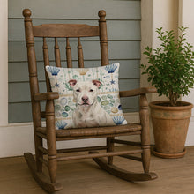 Load image into Gallery viewer, White Staffordshire Bull Terrier Coastal Sea Glass Throw Pillow