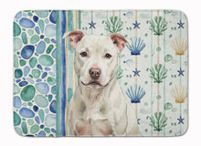 Load image into Gallery viewer, White Staffordshire Bull Terrier Coastal Sea Glass Memory Foam Kitchen Mat