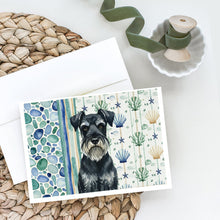 Load image into Gallery viewer, Standard Schnauzer Coastal Sea Glass Greeting Cards Pack of 8