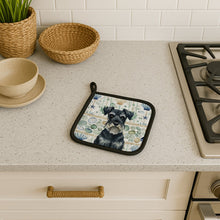 Load image into Gallery viewer, Standard Schnauzer Coastal Sea Glass Pair of Pot Holders