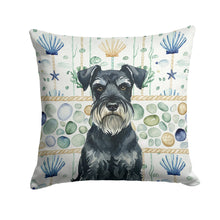 Load image into Gallery viewer, Standard Schnauzer Coastal Sea Glass Throw Pillow