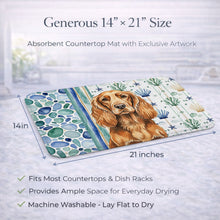 Load image into Gallery viewer, Sussex Spaniel Coastal Sea Glass Dish Drying Mat