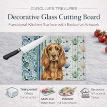 Load image into Gallery viewer, Sussex Spaniel Coastal Sea Glass Glass Cutting Board