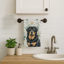 Load image into Gallery viewer, Black and Tan Tibetan Mastiff Coastal Sea Glass Kitchen Towel