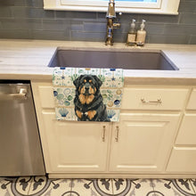 Load image into Gallery viewer, Black and Tan Tibetan Mastiff Coastal Sea Glass Kitchen Towel