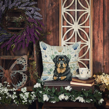 Load image into Gallery viewer, Black and Tan Tibetan Mastiff Coastal Sea Glass Throw Pillow