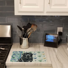 Load image into Gallery viewer, Black Tibetan Mastiff Coastal Sea Glass Glass Cutting Board