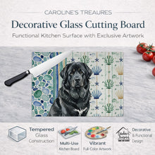 Load image into Gallery viewer, Black Tibetan Mastiff Coastal Sea Glass Glass Cutting Board
