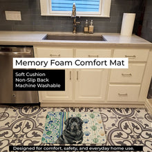 Load image into Gallery viewer, Black Tibetan Mastiff Coastal Sea Glass Memory Foam Kitchen Mat