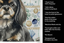 Load image into Gallery viewer, Black and Tan Tibetan Spaniel Coastal Sea Glass Kitchen Towel