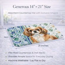 Load image into Gallery viewer, Tibetan Spaniel Coastal Sea Glass Dish Drying Mat