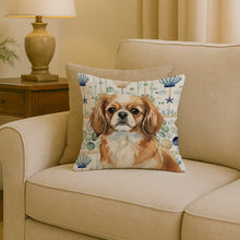 Load image into Gallery viewer, Tibetan Spaniel Coastal Sea Glass Throw Pillow