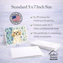 Load image into Gallery viewer, Cream Tibetan Spaniel Coastal Sea Glass Greeting Cards Pack of 8