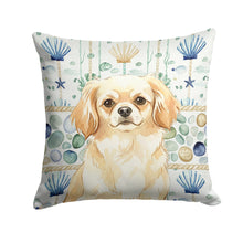 Load image into Gallery viewer, Cream Tibetan Spaniel Coastal Sea Glass Throw Pillow