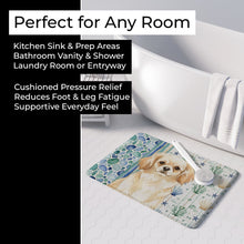 Load image into Gallery viewer, Cream Tibetan Spaniel Coastal Sea Glass Memory Foam Kitchen Mat