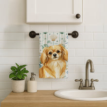 Load image into Gallery viewer, Gold Tibetan Spaniel Coastal Sea Glass Kitchen Towel