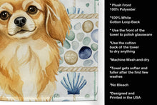 Load image into Gallery viewer, Gold Tibetan Spaniel Coastal Sea Glass Kitchen Towel