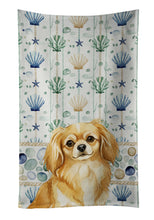 Load image into Gallery viewer, Gold Tibetan Spaniel Coastal Sea Glass Kitchen Towel
