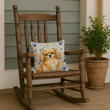 Load image into Gallery viewer, Gold Tibetan Spaniel Coastal Sea Glass Throw Pillow