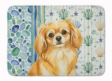 Load image into Gallery viewer, Gold Tibetan Spaniel Coastal Sea Glass Memory Foam Kitchen Mat