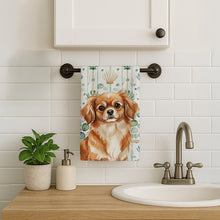 Load image into Gallery viewer, Red Tibetan Spaniel Coastal Sea Glass Kitchen Towel