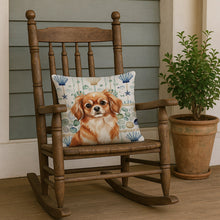 Load image into Gallery viewer, Red Tibetan Spaniel Coastal Sea Glass Throw Pillow