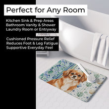 Load image into Gallery viewer, Red Tibetan Spaniel Coastal Sea Glass Memory Foam Kitchen Mat