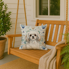 Load image into Gallery viewer, White Tibetan Spaniel Coastal Sea Glass Throw Pillow